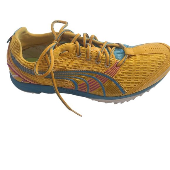 PUMA Sneakers Complete Model Yellow With Turquoise Laceup Women's Sz 9.5 - Picture 4 of 12